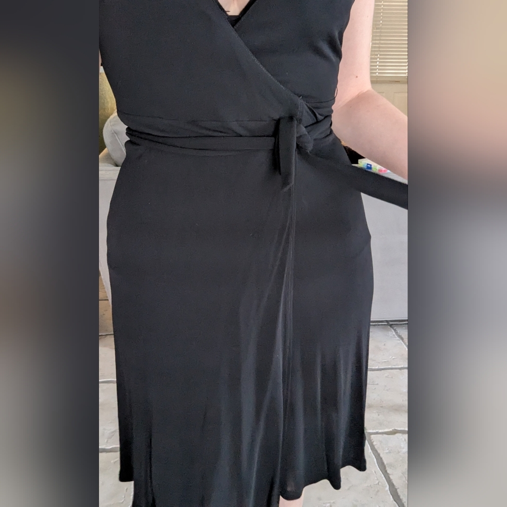 Bebe Vintage Y2K Black Viscose Wrap Dress - Picture 5 of 12